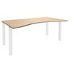 Bureau vague symétrique EXPRIM - L180 cm - Plateau imitation Chêne clair - Pieds blanc