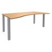 Bureau vague symétrique EXPRIM - L180 cm - Plateau imitation Hêtre - Pieds alu