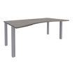 Bureau vague symétrique EXPRIM - L180 cm - Plateau imitation Chêne gris - Pieds alu