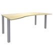 Bureau vague symétrique EXPRIM - L180 cm - Plateau imitation Erable - Pieds alu