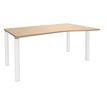 Bureau Vague EXPRIM - L140 cm - Retour droite - Plateau imitation Chêne clair - Pieds blanc