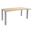 3253310164727-Bureau Vague EXPRIM - L140 cm - Retour droite - Plateau imitation Chêne clair - Pieds alu--0