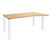 Bureau Vague EXPRIM - L140 cm - Retour droite - Plateau imitation Hêtre - Pieds blanc
