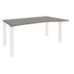 Bureau Vague EXPRIM - L140 cm - Retour droite - Plateau imitation Chêne gris - Pieds blanc