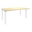 Bureau Vague EXPRIM - L140 cm - Retour droite - Plateau imitation Erable - Pieds blanc