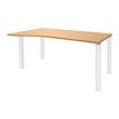 Bureau Vague EXPRIM - L140 cm - Retour gauche - Plateau imitation Hêtre - Pieds blanc