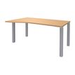 3253310164789-Bureau Vague EXPRIM - L140 cm - Retour gauche - Plateau imitation Hêtre - Pieds alu--0
