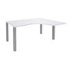 3253310164390-Bureau compact EXPRIM - L180 cm - Retour droite - Plateau Blanc perle - Pieds alu (Pieds de renfort obligatoire à rajou--0