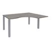 Bureau compact EXPRIM - L180 cm - Retour droite - Plateau imitation Chêne gris - Pieds alu (Pieds de renfort obligatoire à rajouter - non inclus)