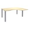 Bureau compact EXPRIM - L180 cm - Retour droite - Plateau imitation Erable - Pieds alu (Pieds de renfort obligatoire à rajouter - non inclus)