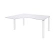 Bureau compact EXPRIM - L180 cm - Retour gauche - Plateau Blanc perle - Pieds blanc (Pieds de renfort obligatoire à rajouter - non inclus)