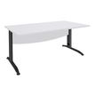 Bureau droit IDRA - L120 cm - Pieds anthracite - plateau Blanc perle