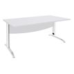 Bureau droit IDRA - L180 cm - Pieds blanc - plateau Blanc perle