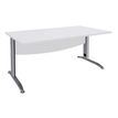 Bureau droit IDRA - L120 cm - Pieds alu - plateau Blanc perle