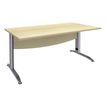 Bureau droit IDRA - L180 cm - Pieds alu - plateau imitation Erable