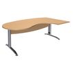 Bureau compact manager retour à droite IDRA - 200 cm - Pied alu - Hêtre (Pieds de renfort obligatoire à rajouter - non inclus)