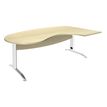Bureau compact manager retour à droite IDRA - 200 cm - Pied blanc - Érable (Pieds de renfort obligatoire à rajouter - non inclus)