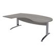 Bureau compact manager retour à gauche IDRA - 200 cm - Pied alu - Chêne gris (Pieds de renfort obligatoire à rajouter - non inclus)