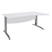 Bureau droit IDRA - Vague à droite - L160 cm - Pieds alu - plateau Blanc