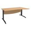 Bureau droit IDRA - Vague à droite - L140 cm - Pieds anthracite - Plateau imitation Hêtre