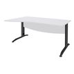 3253310150560-Bureau droit IDRA - Vague à gauche - L140 cm - Pieds anthracite - plateau Blanc--0