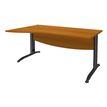 3253310150102-Bureau droit IDRA - Vague à gauche - L160 cm - Pieds anthracite - plateau imitation Merisier--0