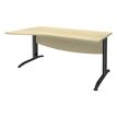 Bureau droit IDRA - Vague à gauche - L140 cm - Pieds anthracite - plateau imitation Erable