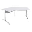 3253310150706-Bureau symétrique 120° IDRA - L185 cm - Pieds blanc - plateau Blanc perle--0