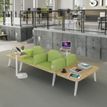 3253310179578-Banquette ILO - 4 places L172xP114cm -  carbone - structure noyer - tissu bleu guède--1