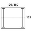 0404000122029-Bureau Bench IRIS - L180 cm - Plan de départ - Pieds blanc - plateau imitation Erable--5
