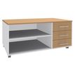 3253310165397-Console mobile EXPRIM/LOFTER/LEVEL - L120 x H63 x P60 cm - 3 tiroirs - coté Blanc - finition façade et dessus--0