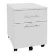 3253310163461-Caisson mobile LEVEL/STEELY/WOODY- L43 x H56 x P60 cm - 2 tiroirs dont 1 DS - Blanc perle--0