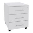 Caisson mobile EXPRIM/LOFTER/LEVEL - L43 x H56 x P60 cm - 3 tiroirs - Blanc perle