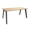 Bureau simple STEELY - L180 cm - Pieds carbone - plateau imitation Chêne clair