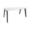 Bureau simple STEELY - L160 cm - Pieds carbone - plateau Blanc perle