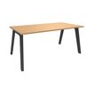 Bureau simple STEELY - L180 cm - Pieds carbone - plateau imitation Hêtre