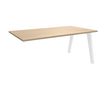 Bureau simple STEELY - L140 cm - Bureau suivant - Pieds blanc - plateau imitation Chêne clair