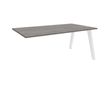 Bureau simple STEELY - L180 cm - Bureau suivant - Pieds blanc - plateau imitation Chêne gris