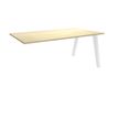 Bureau simple STEELY - L180 cm - Bureau suivant - Pieds blanc - plateau imitation Erable