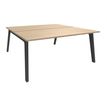 Bureau double STEELY - L180 cm - Double face Depart - Pieds carbone - plateau imitation Chêne clair