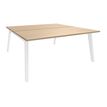 Bureau double STEELY - L120 cm - Double face Depart - Pieds blanc - plateau imitation Chêne clair