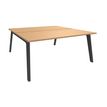 Bureau double STEELY - L160 cm - Double face Depart - Pieds carbone - plateau imitation Hêtre
