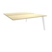 Bureau double STEELY - L180 cm - Double face Suivant - Pieds blanc - plateau imitation Erable