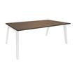 Bureau STEELY Manager - L180 x P100 x H72,5 cm - pieds blanc - plateau imitation noyer