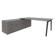 3253310163423-Bureau STEELY Manager - L180 x P100 x H72,5 cm - console retour à gauche (2 tiroirs) L200 x P60 x H72,5 cm - pieds carbone - plateau imit--0