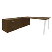 3253310392489-Bureau STEELY Manager - L180 x P100 x H72,5 cm - console retour à gauche (2 tiroirs) L200 x P60 x H72,5 cm - pieds blanc - platea--0