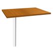 Extension IDRA/DUAL sur pied tube - 80 x 60 cm - Pied blanc - plateau imitation Merisier