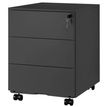 Caisson mobile métallique monobloc - H50 x L42 x P56,5 cm - 3 tiroirs - anthracite