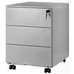 Caisson mobile métallique monobloc - H50 x L42 x P56,5 cm - 3 tiroirs - silver
