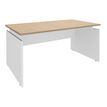 Bureau INEO JET UP Bureau Vallée - Réglable en hauteur - L140 x H74/78/82 x P80 cm - Pieds blanc - plateau imitation chêne clair - Entretoise Blanc